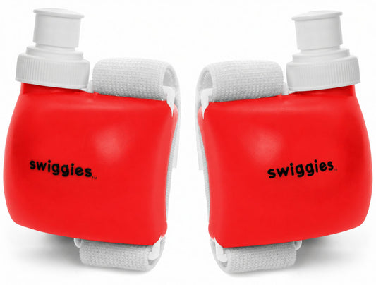 Swiggies adult wrist water bottle in red, set of two